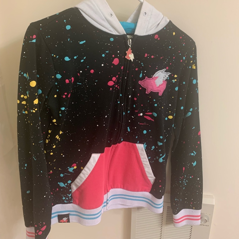 Glamour Kills Paint Splatter Pig Logo Hoodie